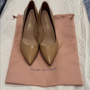Stuart Weitzman Tan Pointed Toe 3 inch Heels